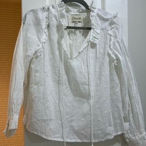 Cleobella White Eyelet Blouse - worn once, like new